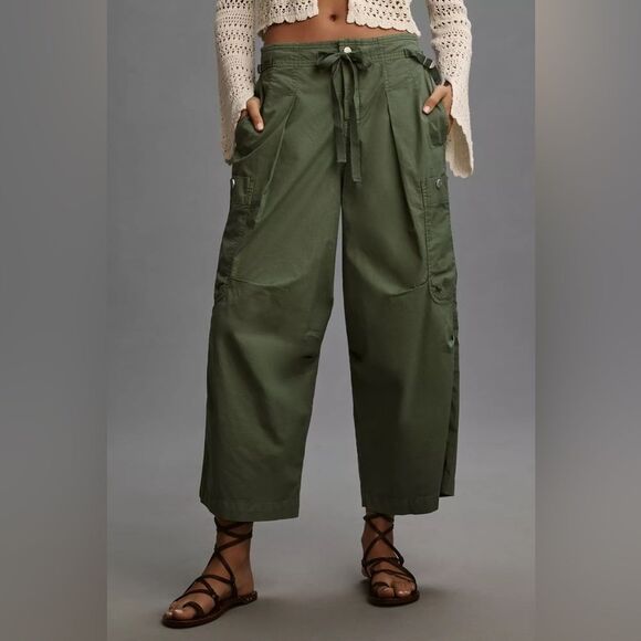 Anthropologie Pilcro Slouchy Fit Surplus Pants dark green Size 27p NWT in packag - Picture 3 of 12